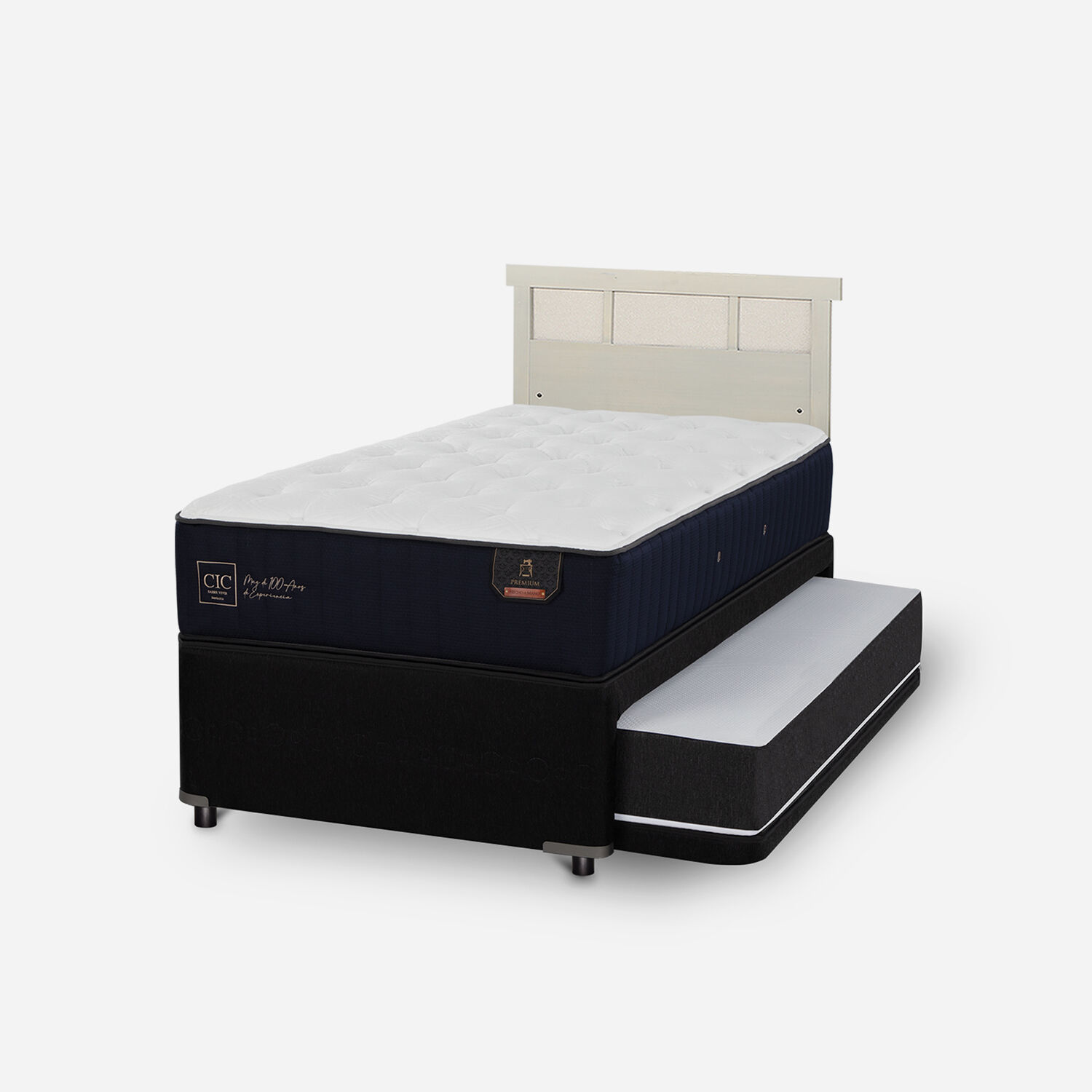 Cama Nido Diván Premium + Respaldo Dublín Alpino