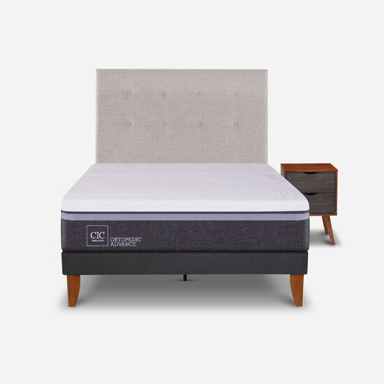 Cama Europea Curve 1.5 Plazas Ortopedic Advance + Set Tigris