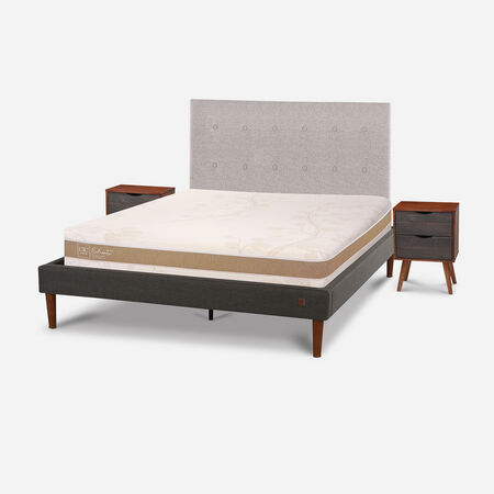 Cama Europea Curve 2 Plazas Rilassati Infinity + Set Tigris