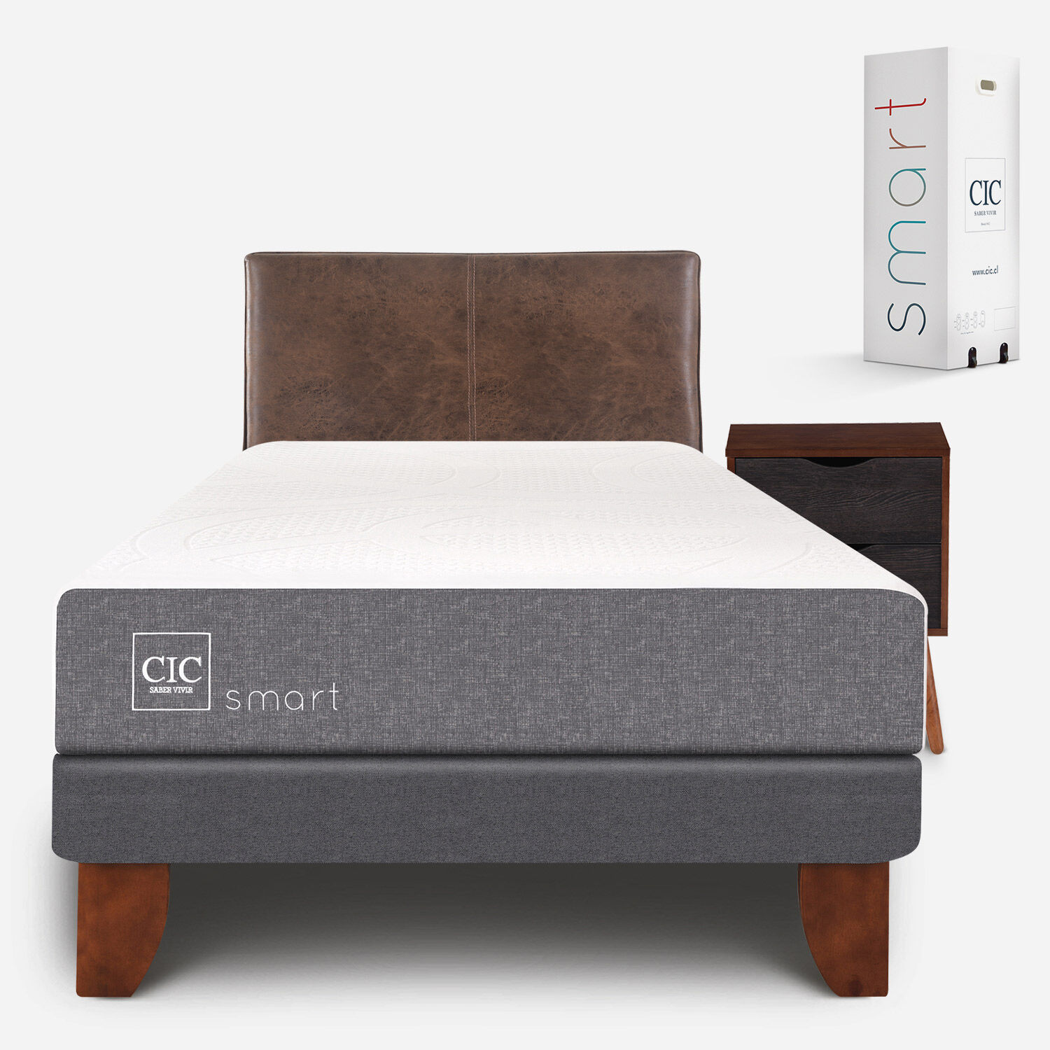 Cama Europea 1,5 Plazas Smart + Set Baker