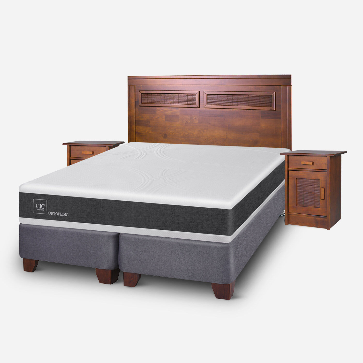Box Spring King Ortopedic + Set Mil&aacute;n Caramel