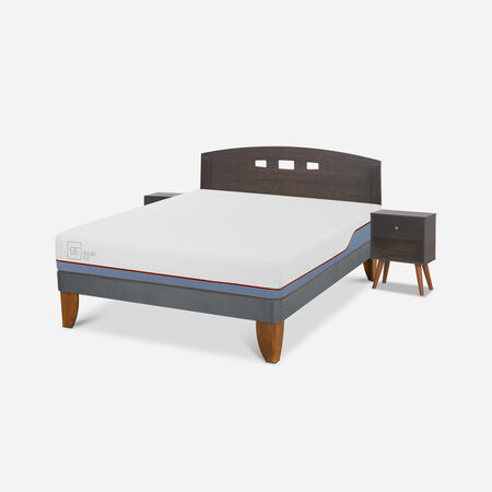 Cama Europea 2 Plazas Excellence Plus Base Normal + Set Gales Gris