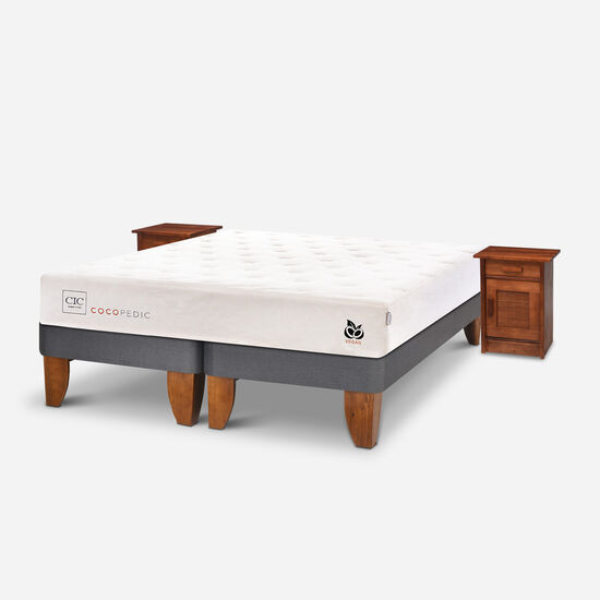 Cama Europea King Cocopedic + Veladores Milán