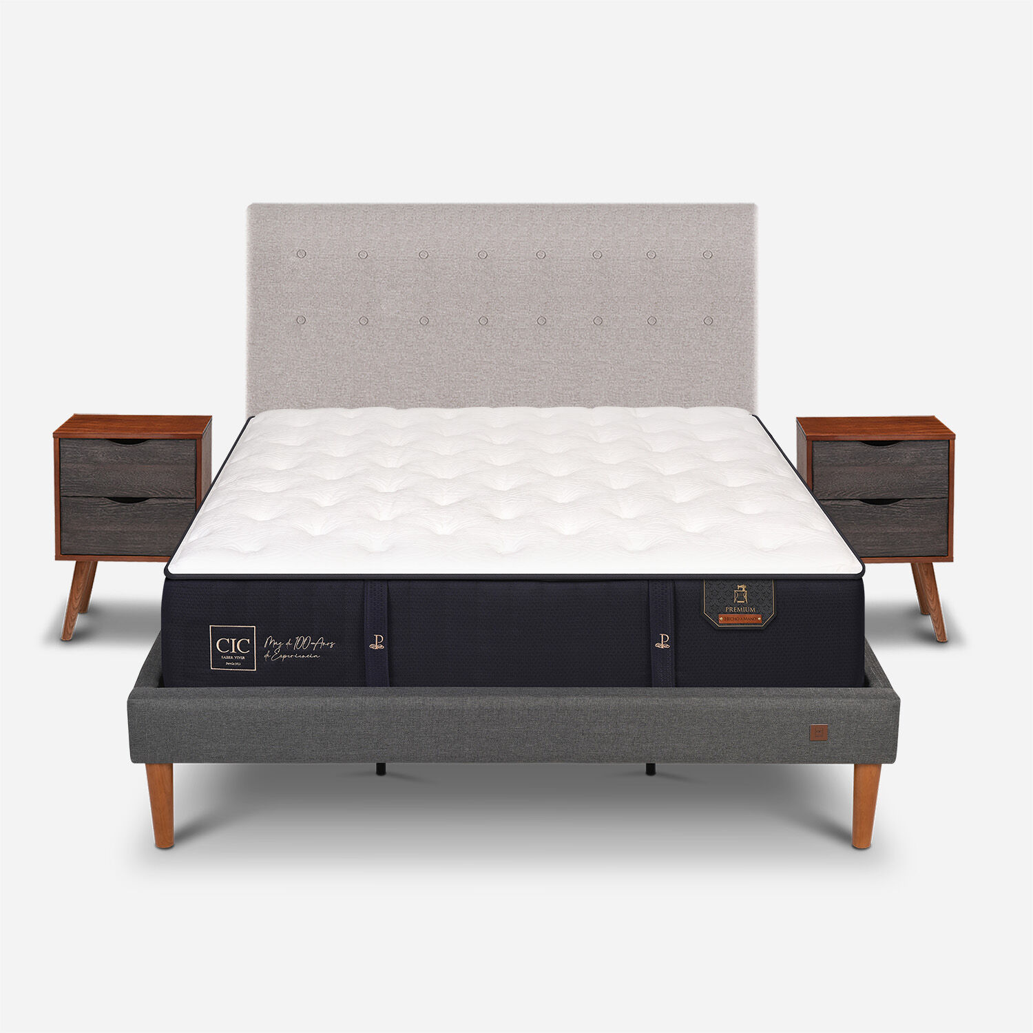 Cama Europea Curve King Premium + Set Tigris