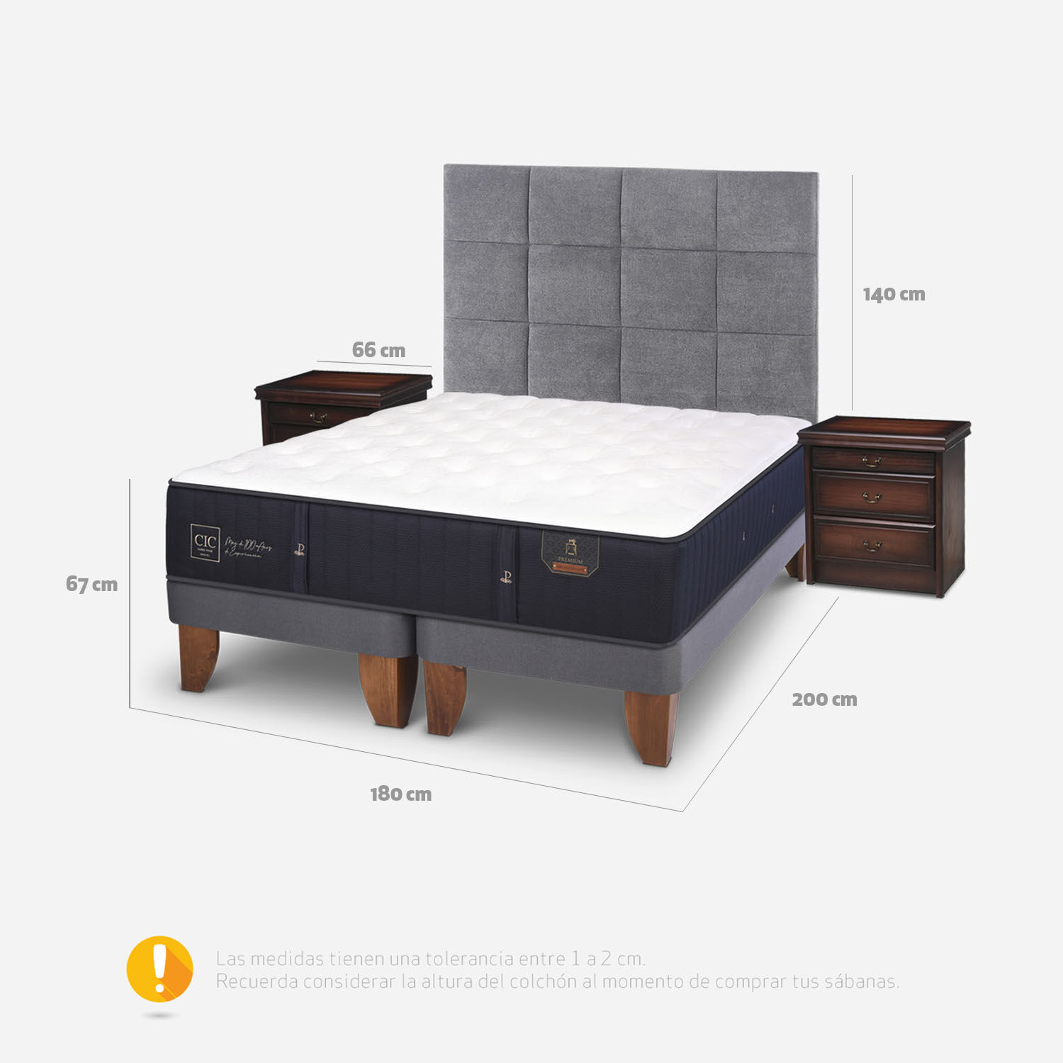 Cama Europea King Premium + Set T&aacute;mesis