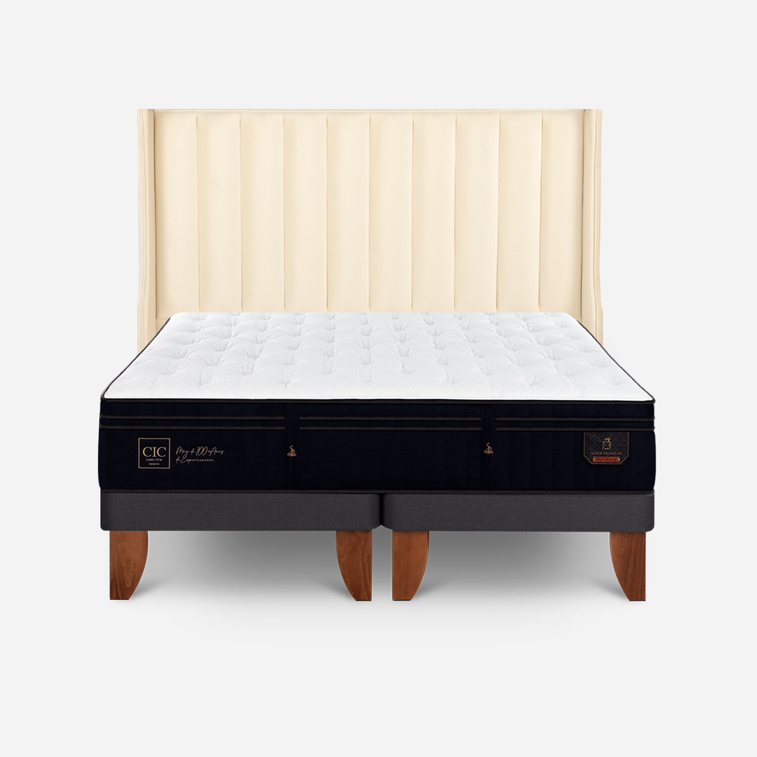 Cama Europea Super King Super Premium + Respaldo Panaro
