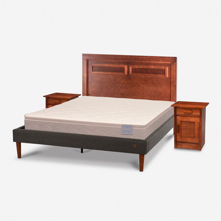 Cama Europea Curve 2 Plazas Rilassati + Set Mil&aacute;n Caramel