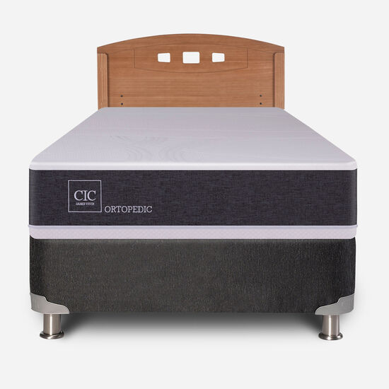 Box Spring 1 Plaza Ortopedic 5 Zonas + Respaldo Gales