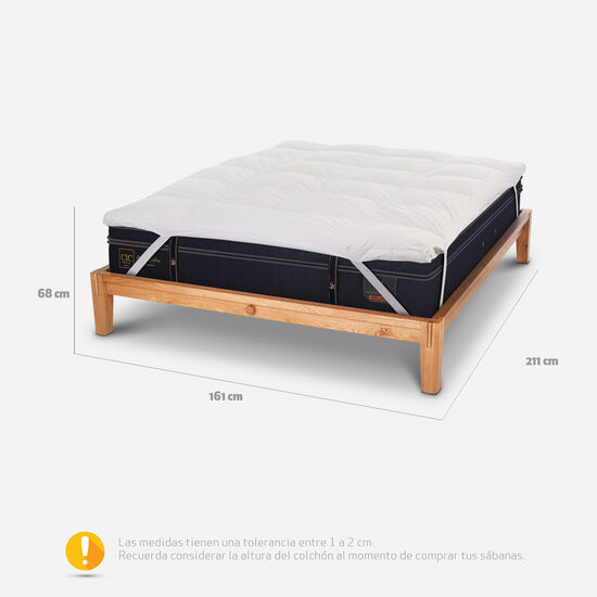 Cama Oak 2 Plazas Grand Premium + Topper
