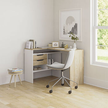 Escritorio 2 Cajones Blanco Olmo Mil&aacute;n