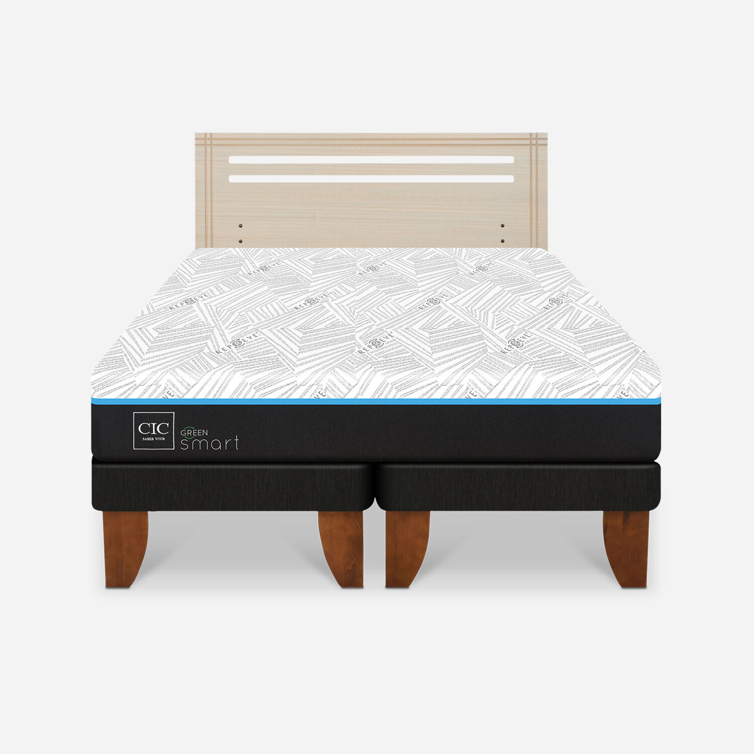 Cama Europea 2 Plazas Green Infinity Base Dividida Múnich Alpino
