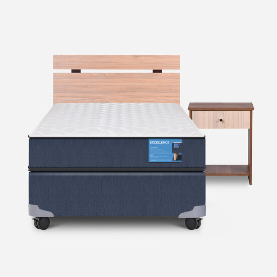 Cama Americana 1 Plaza Excellence + Set Olmo