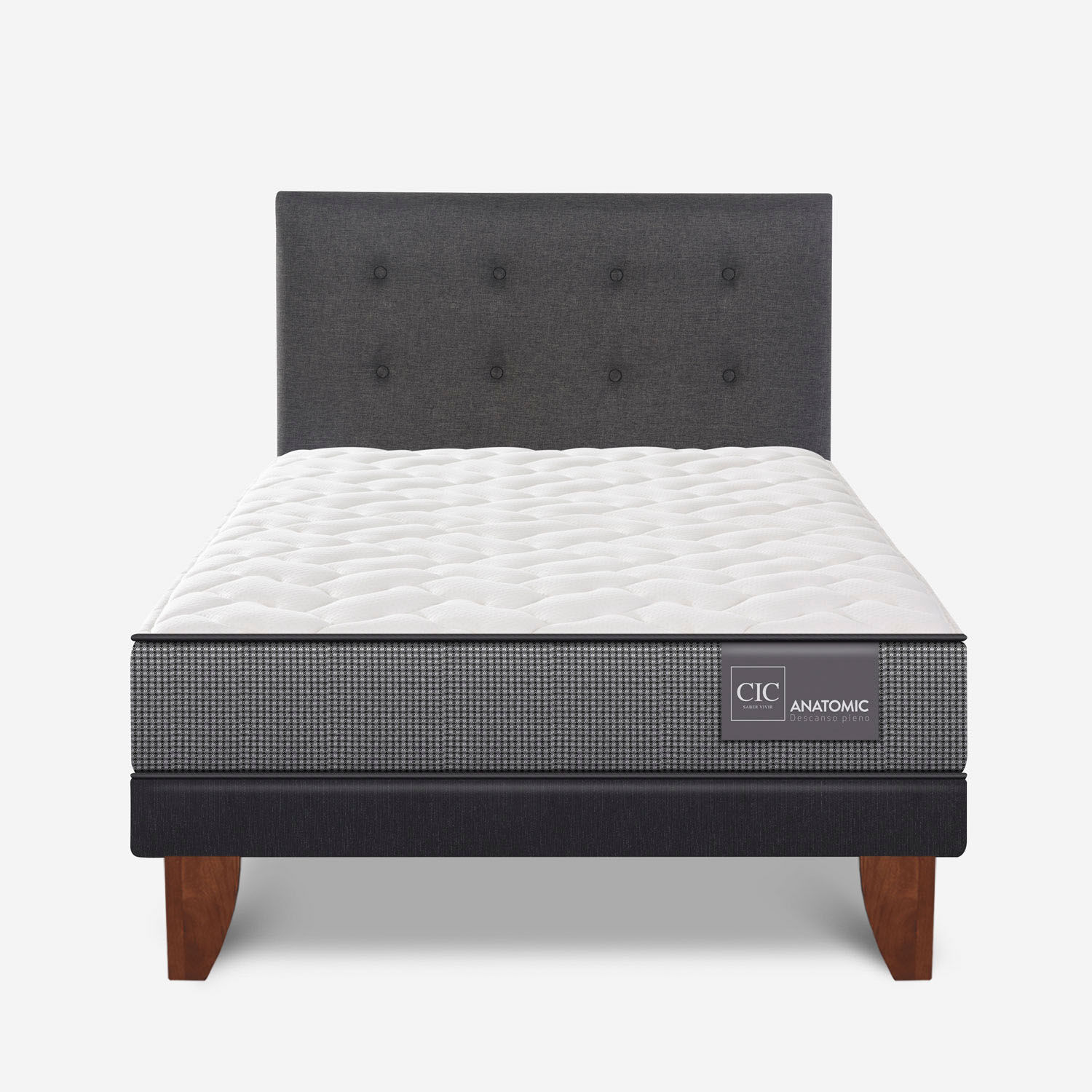 Cama Europea 1,5 Plazas Anatomic + Respaldo Éufrates