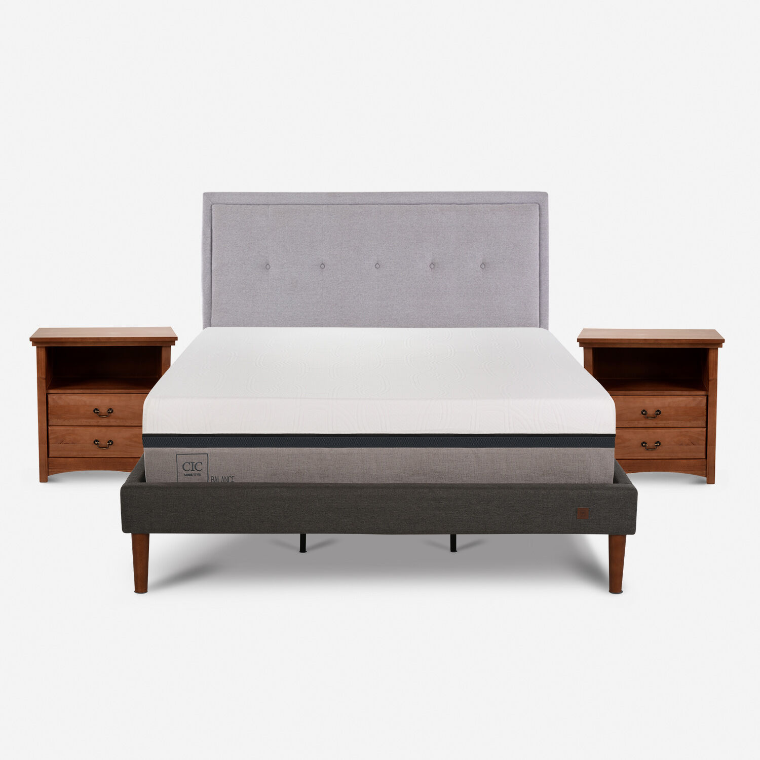 Cama Europea Curve King Balance + Set Ganges