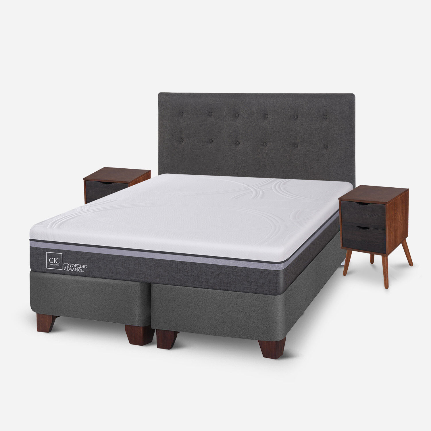 Box Spring 2 Plazas Ortopedic Advance Base Dividida + Set &Eacute;ufrates