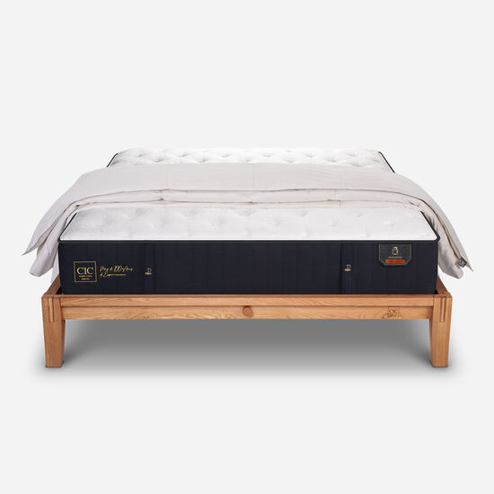 Cama Oak King Premium + Plumón 100% Pluma Ganso