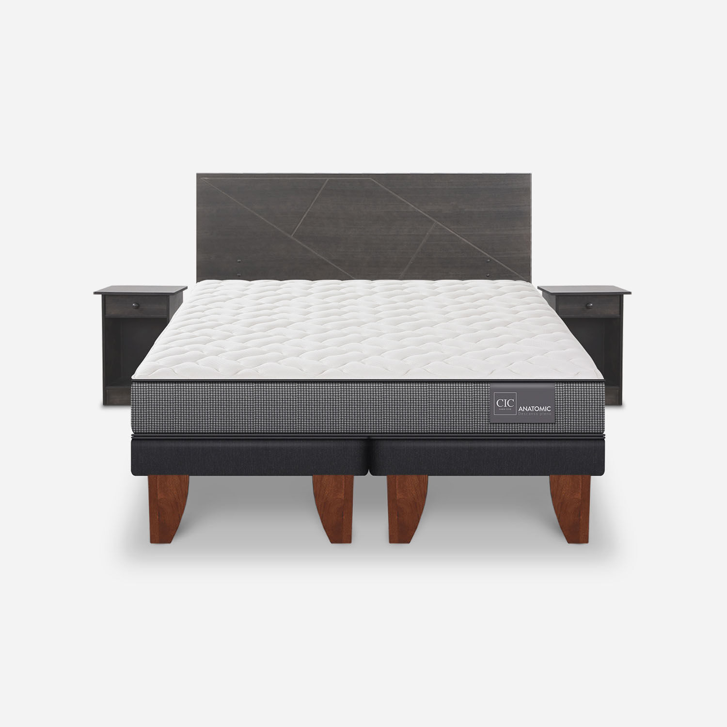 Cama Europea King Anatomic + Set Villarrica Gris