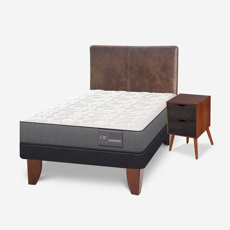 Cama Europea 1,5 Plazas Anatomic + Set Baker