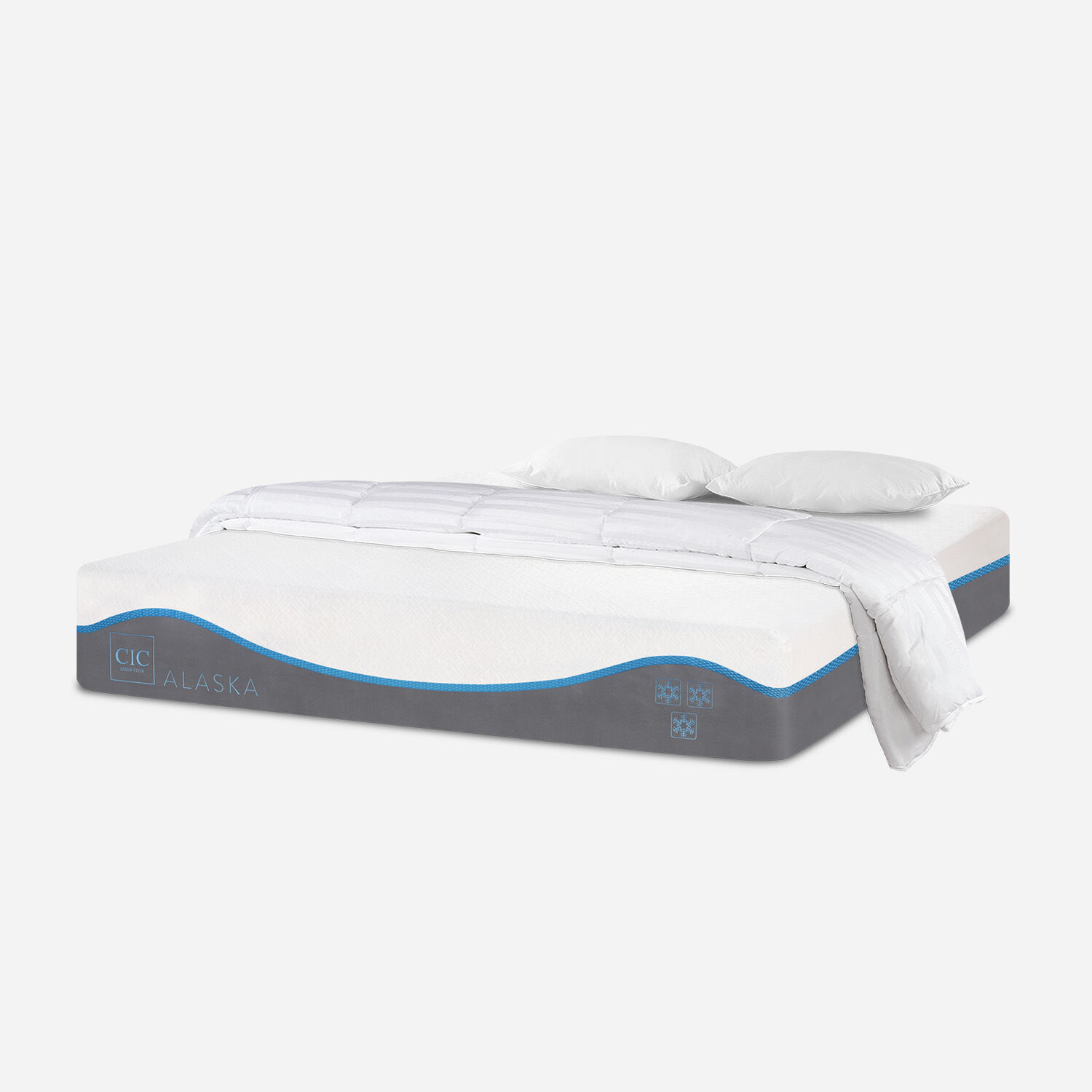 Colch&oacute;n King Alaska 180x200 + Almohadas Viscoel&aacute;sticass Plum&oacute;n