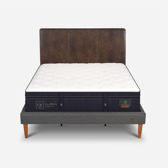 Cama Europea Curve King Super Premium + Respaldo Baker