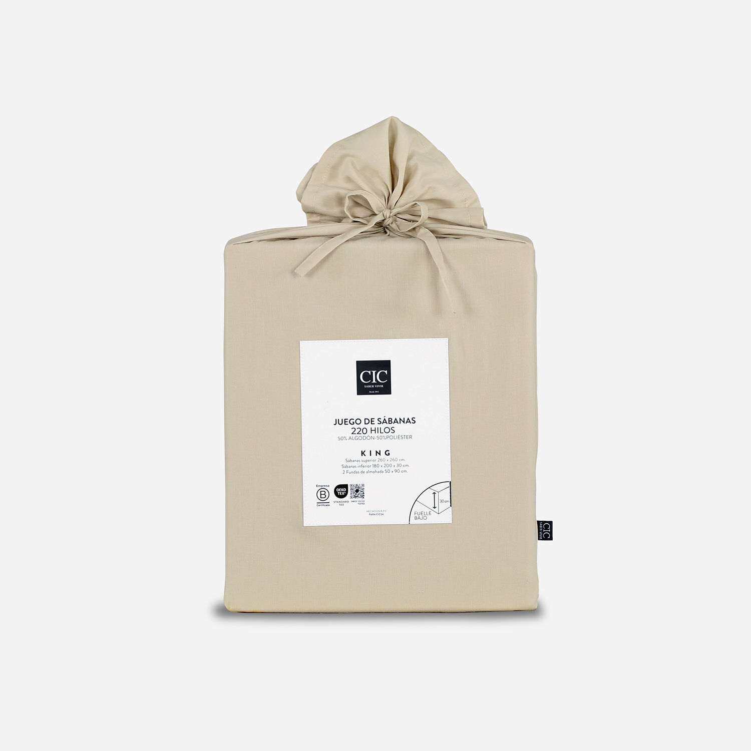 S&aacute;banas King 220 Hilos Lisa Taupe