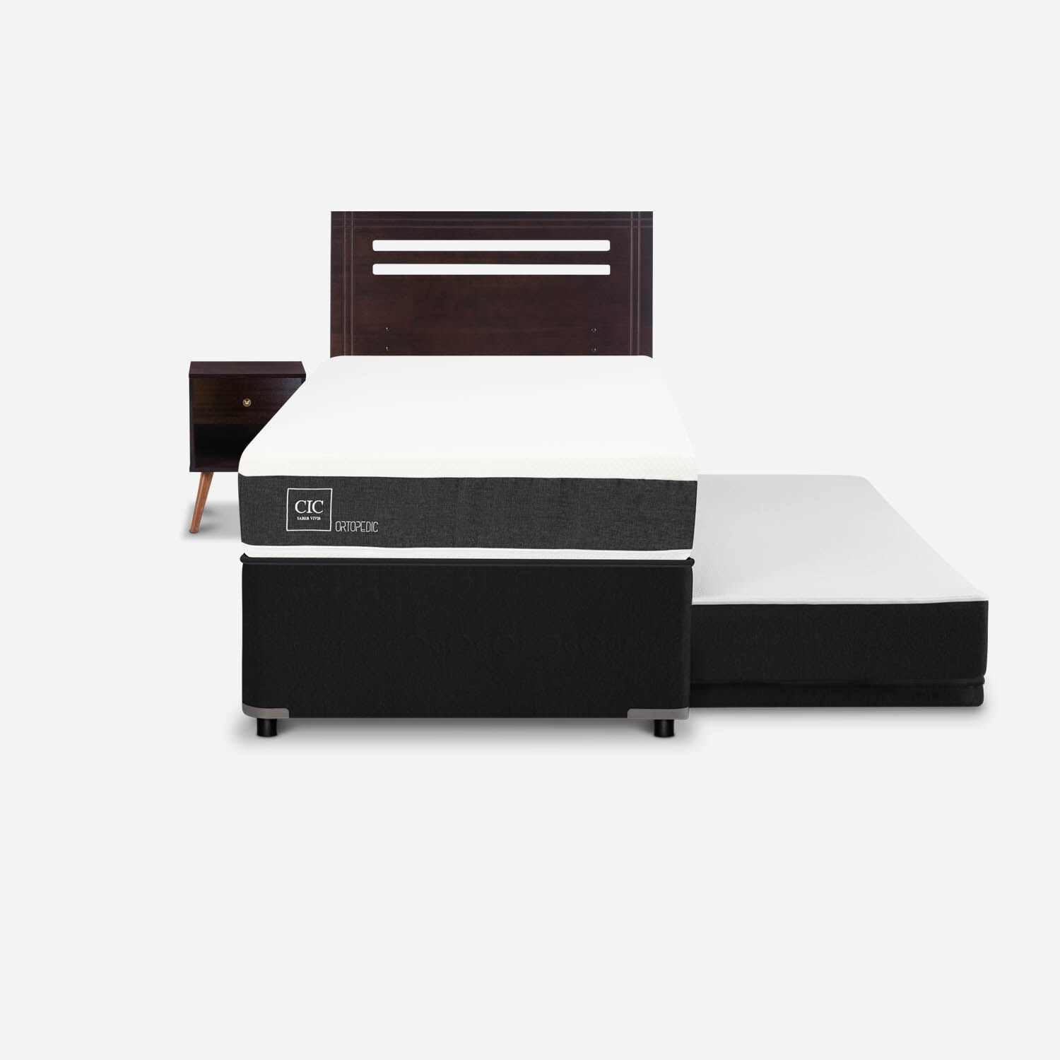 Cama Nido Div&aacute;n Ortopedic + Set M&uacute;nich Chocolate