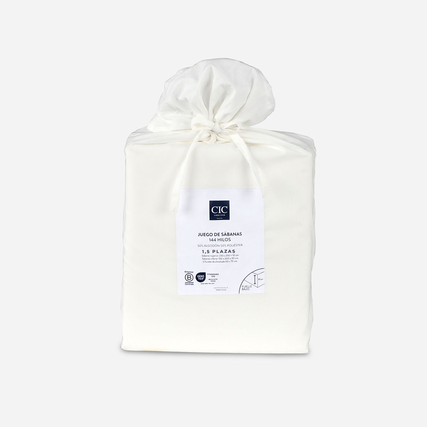 S&aacute;banas Single 144 Hilos Lisa Blanco