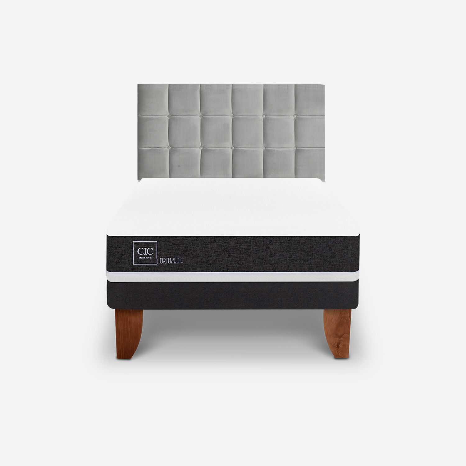 Cama Europea 1,5 Plazas Ortopedic + Respaldo Sile