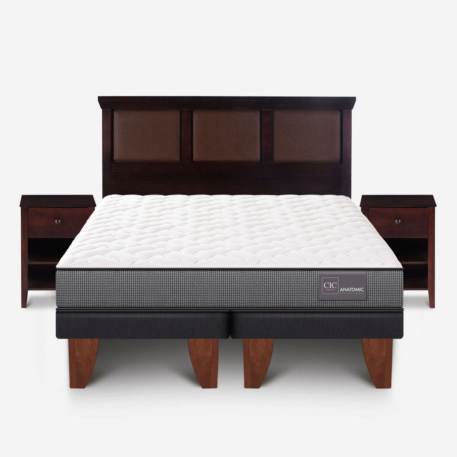 Cama Europea King Anatomic + Set Torino Choc