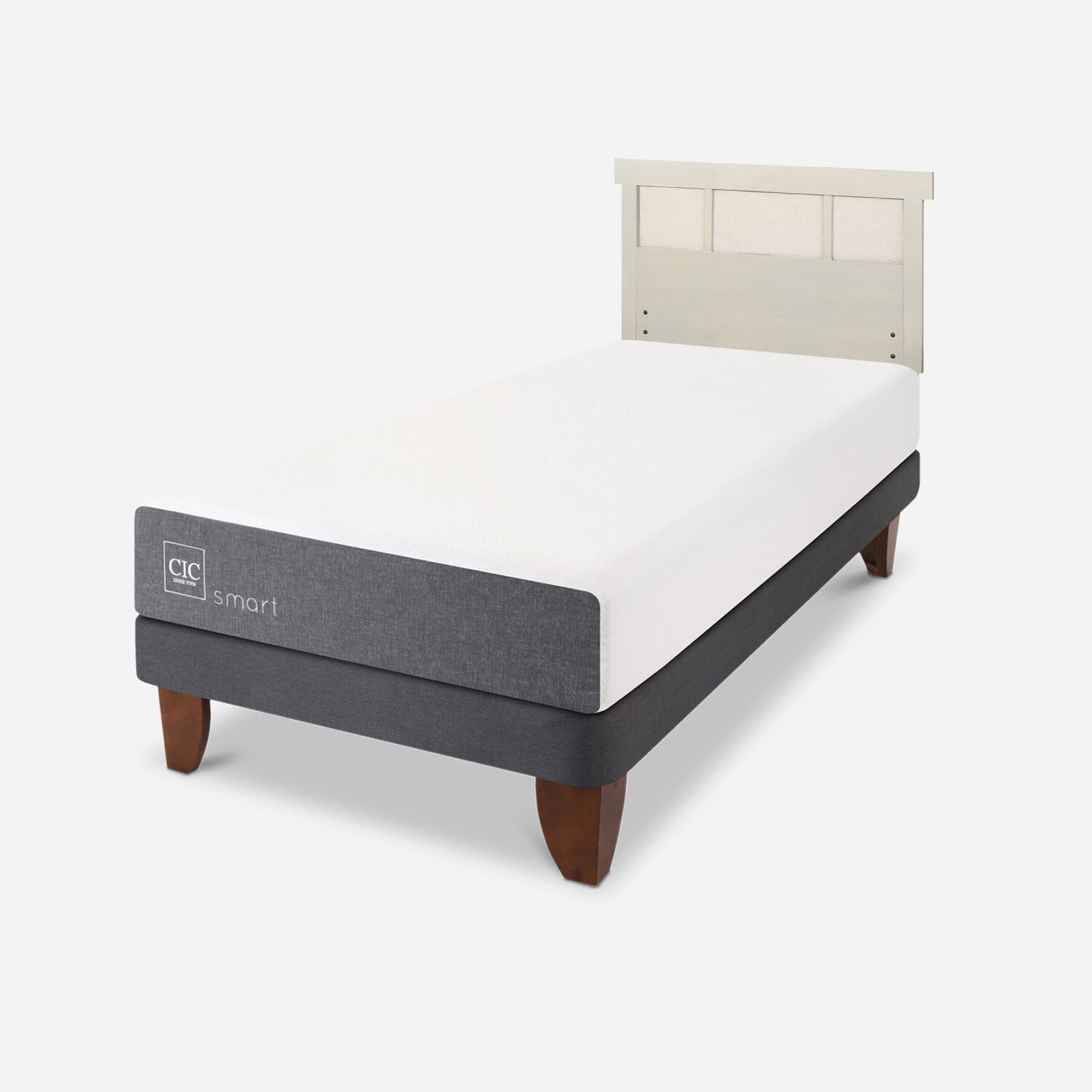 Cama Europea 1.5 Plazas Smart + Respaldo Dublín Alpino