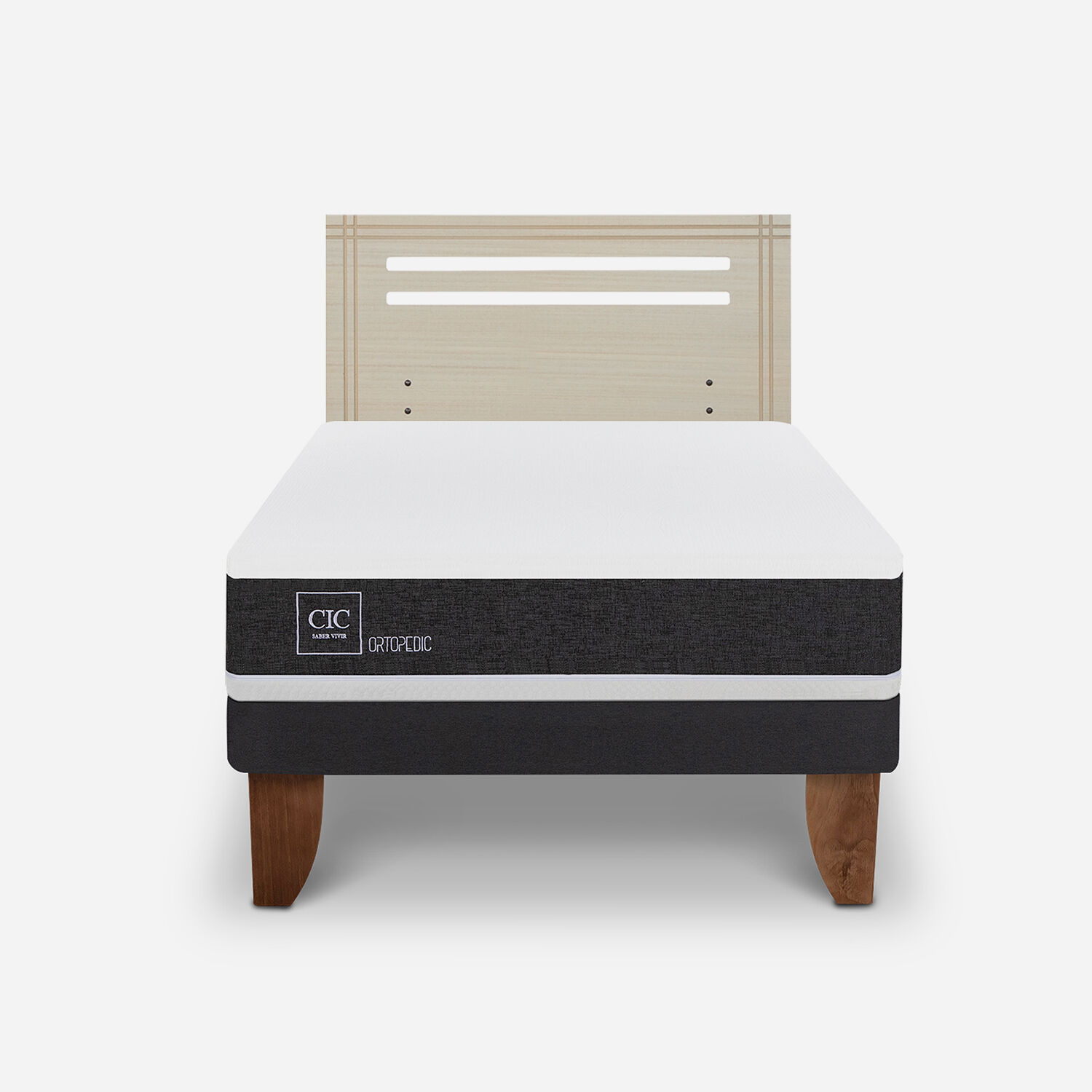 Cama Europea 1,5 Plazas Ortopedic + Respaldo M&uacute;nich Alpino