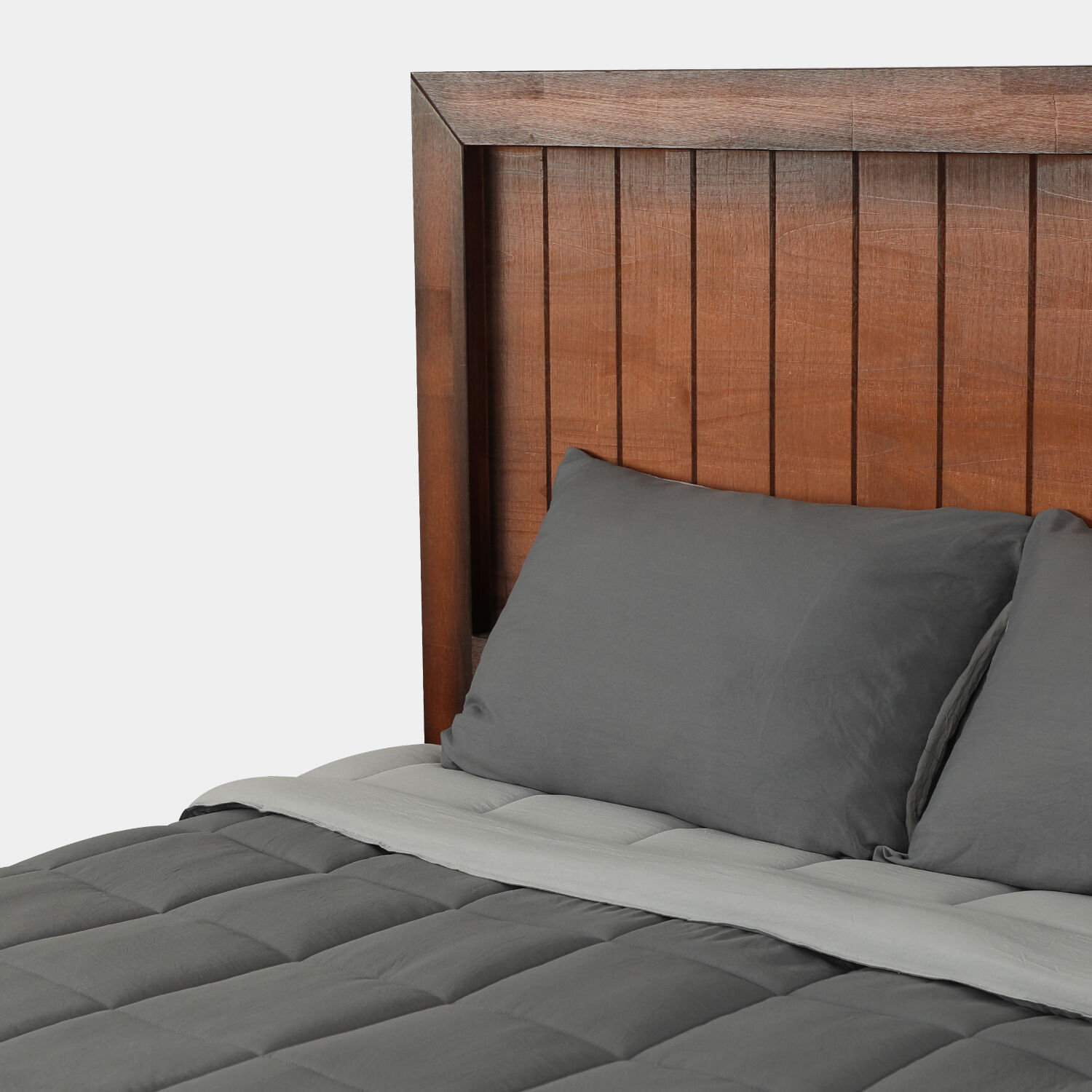 Plum&oacute;n 2 Plazas Bicolor Gris / Negro