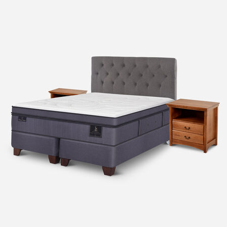 Box Spring 2 Plazas Super Premium Base Dividida + Set Kavery