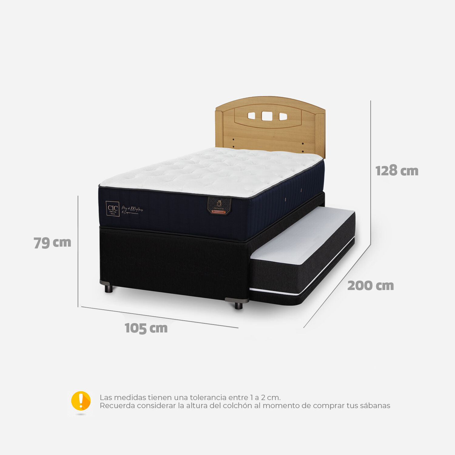 Cama Nido Div&aacute;n Premium + Respaldo Gales Mostaza
