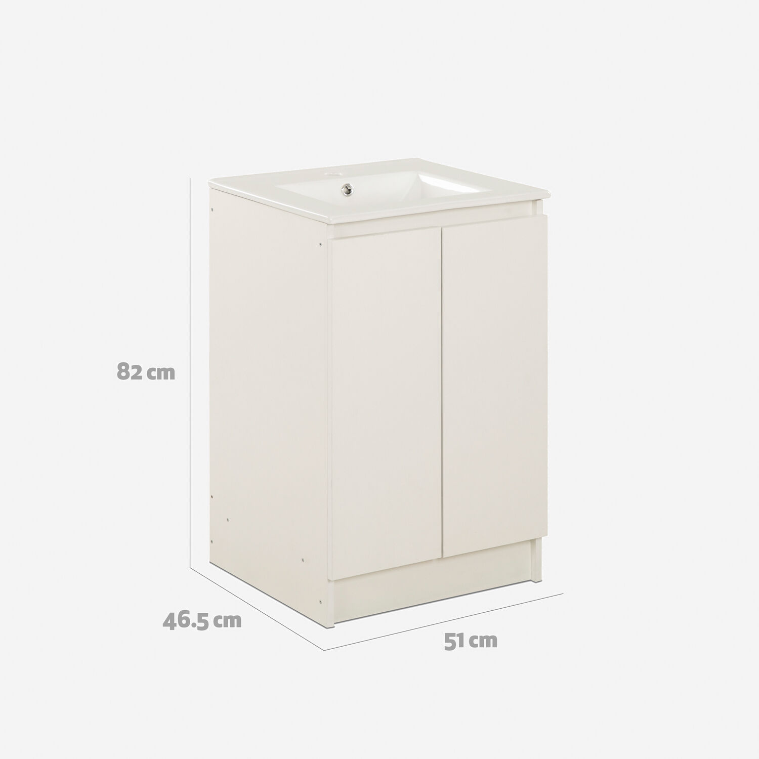 Vanitorio 2 Puertas Lisboa Blanco 50 Cm.