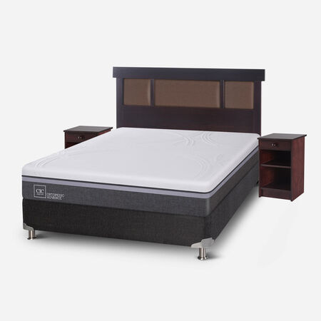 Box Spring 2 Plazas Ortopedic Advance Base Normal 5 Zonas + Set Dubl&iacute;n Chocolate