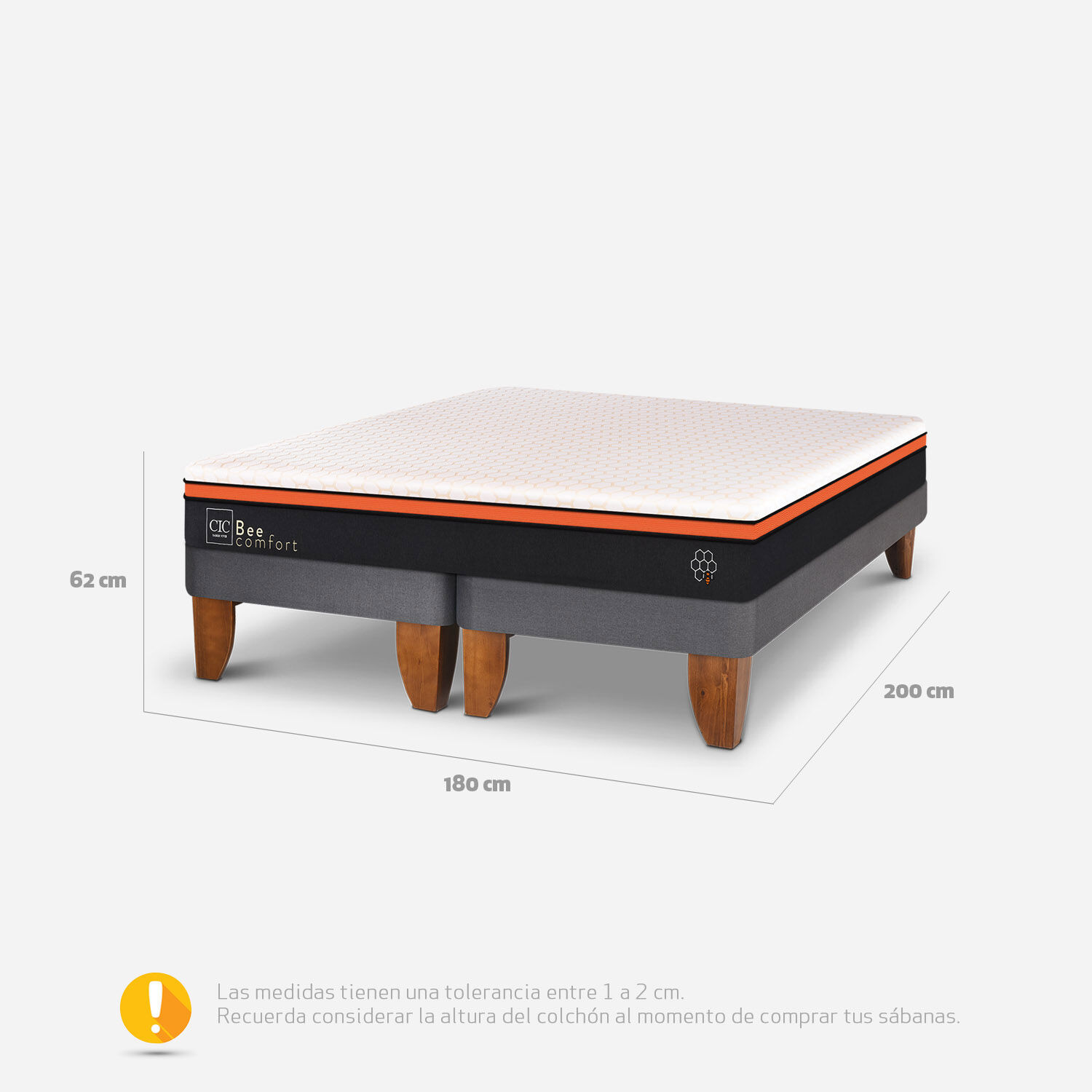 Cama Europea King Bee Comfort 180x200