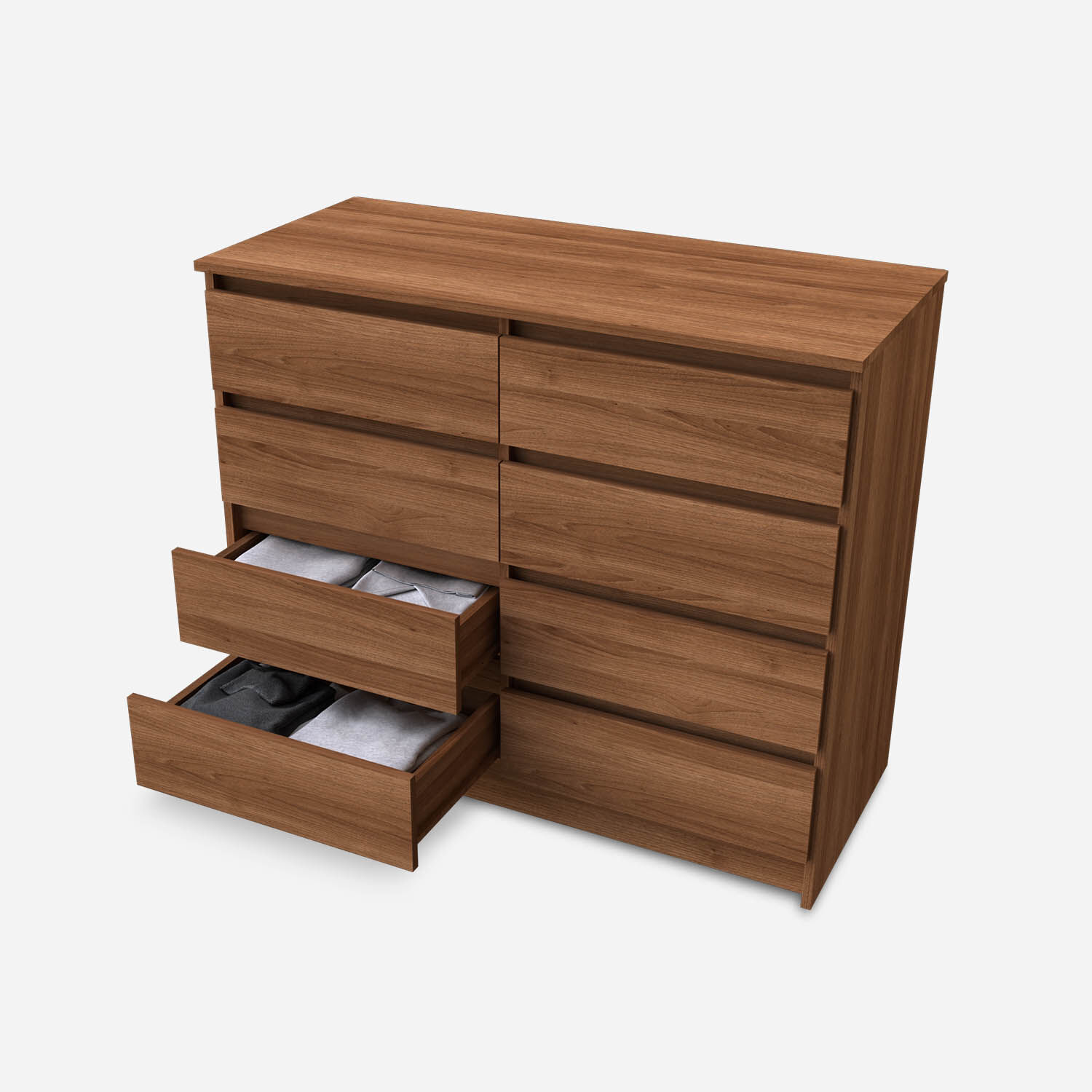 C&oacute;moda 8 Cajones Austria Nogal Amaz&oacute;nico