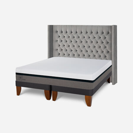 Cama Europea 2 Plazas Balance Base Dividida + Respaldo Sesia