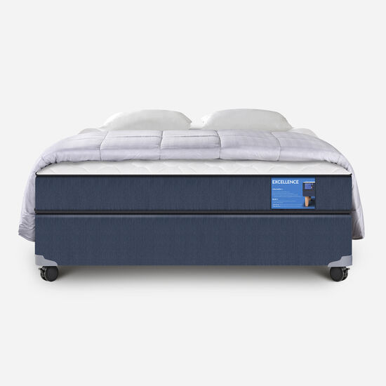 Cama Americana Full Excellence + Almohadas + Plumón