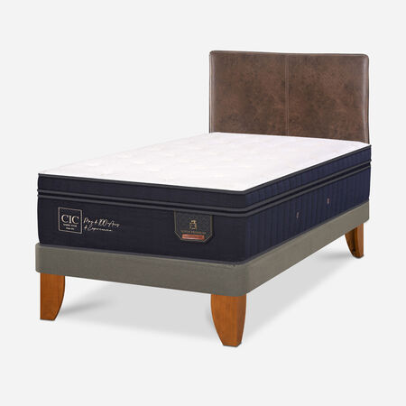 Cama Europea Super Premium 1,5P Respaldo Baker