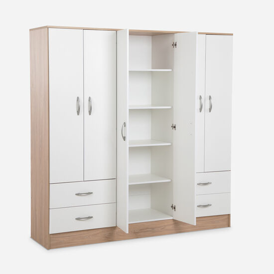 Clóset Maipo 6 Puertas 4 Cajones Olmo Blanco