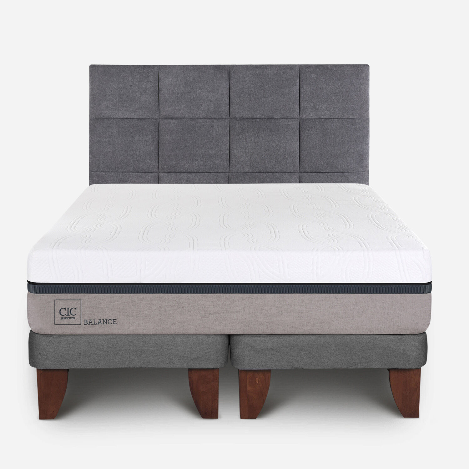 Cama Europea 2 Plazas Balance Base Dividida + Respaldo T&aacute;mesis