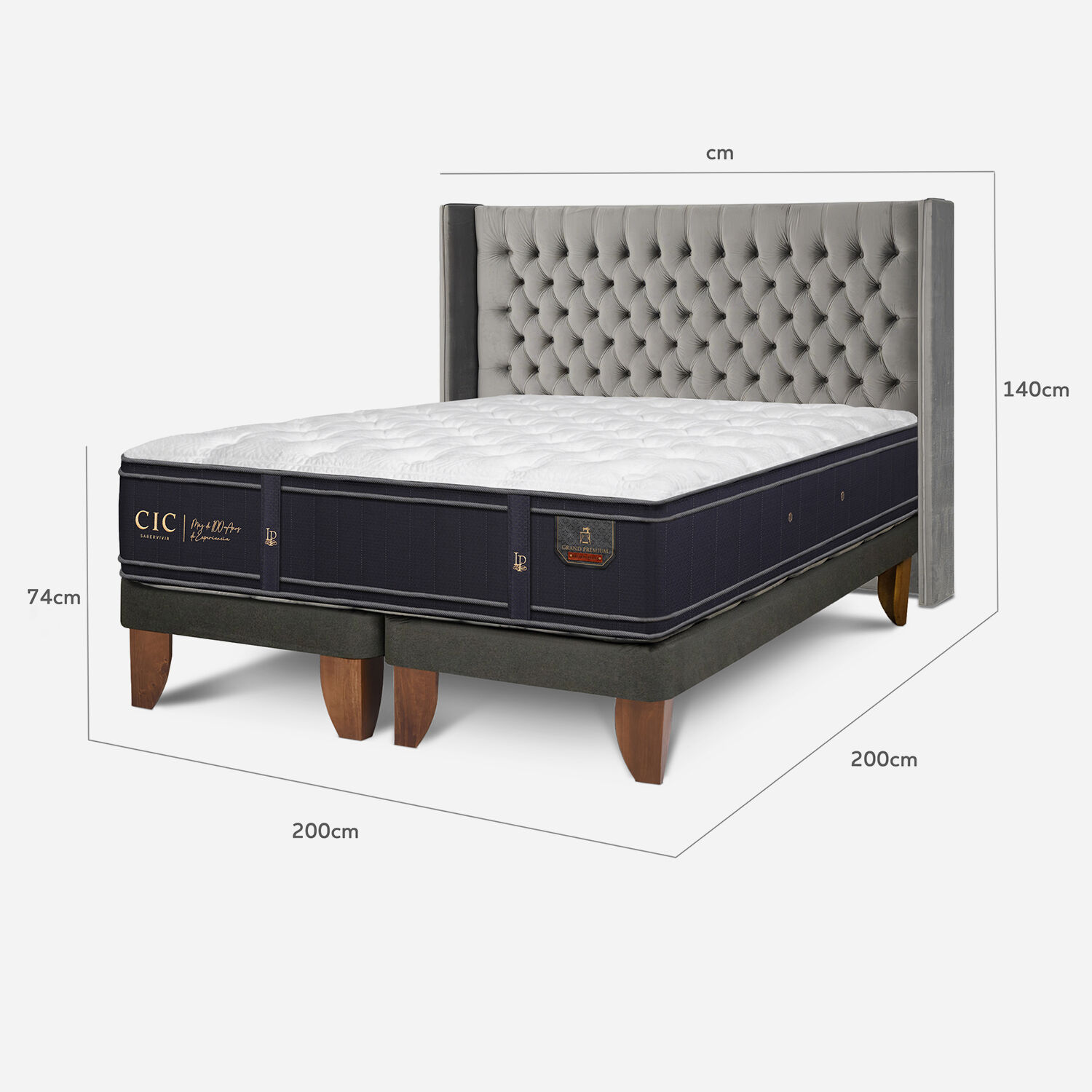 Cama Europea Super King Grand Premium + Respaldo Sesia