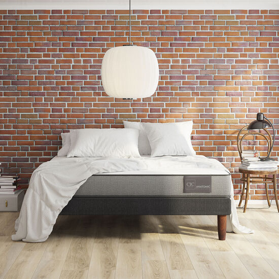 Cama Europea 2 Plazas Base Dividida Anatomic + Veladores Múnich