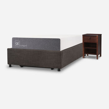 Cama Space Box 1.5 Plazas Smart + Velador Torino Chocolate