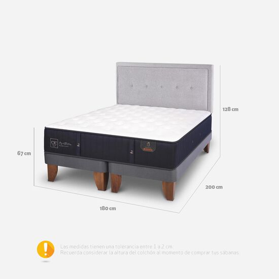 Cama Europea King Premium + Respaldo Ganges