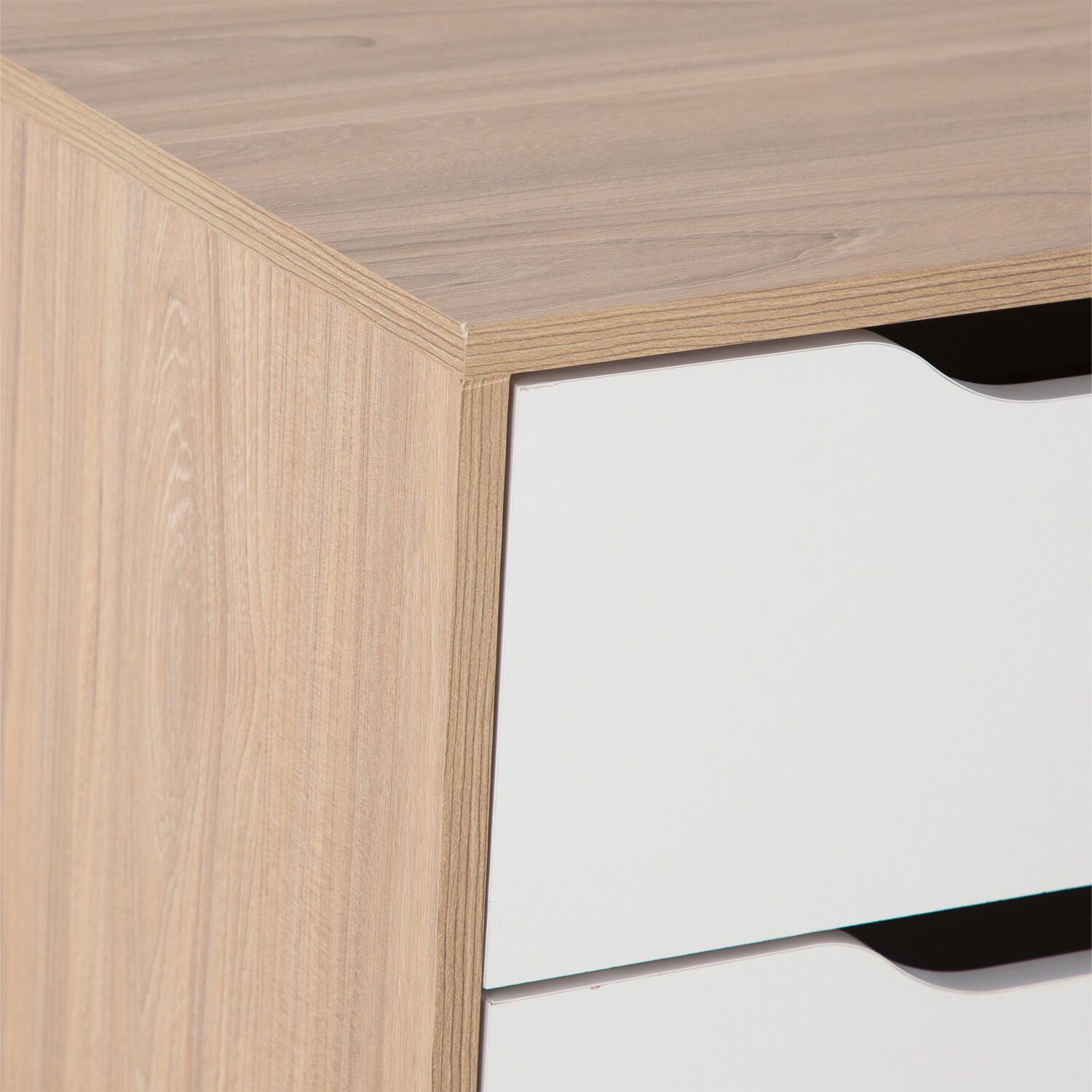 Cómoda Cajonera 4 Cajones Olmo Blanco