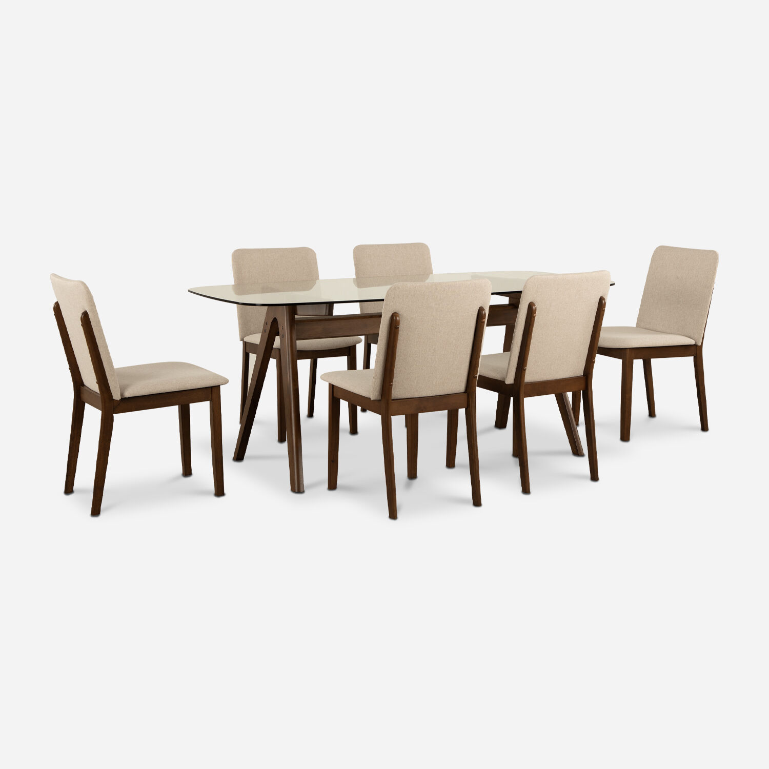 Comedor de Vidrio 6 Sillas Denver 180 Cm