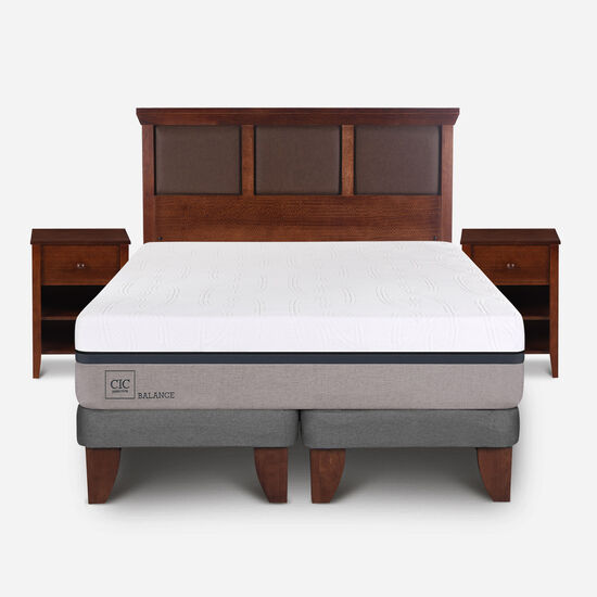 Cama Europea King Balance + Set Torino Caramel